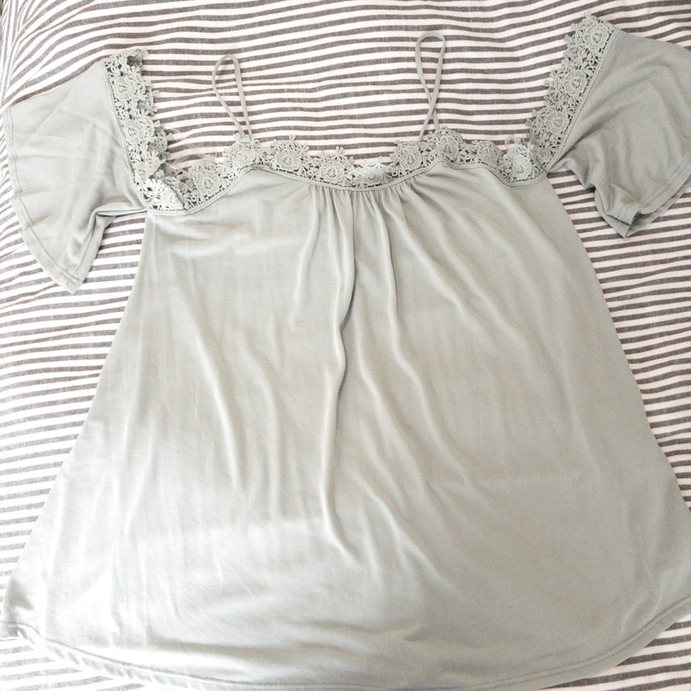 Off Shoulder Lace Detail Blouse